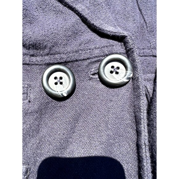 Free People Pea Coat Women Small Navy Blue Two Button Long Sleeve Collar Pockets - Picture 9 of 13